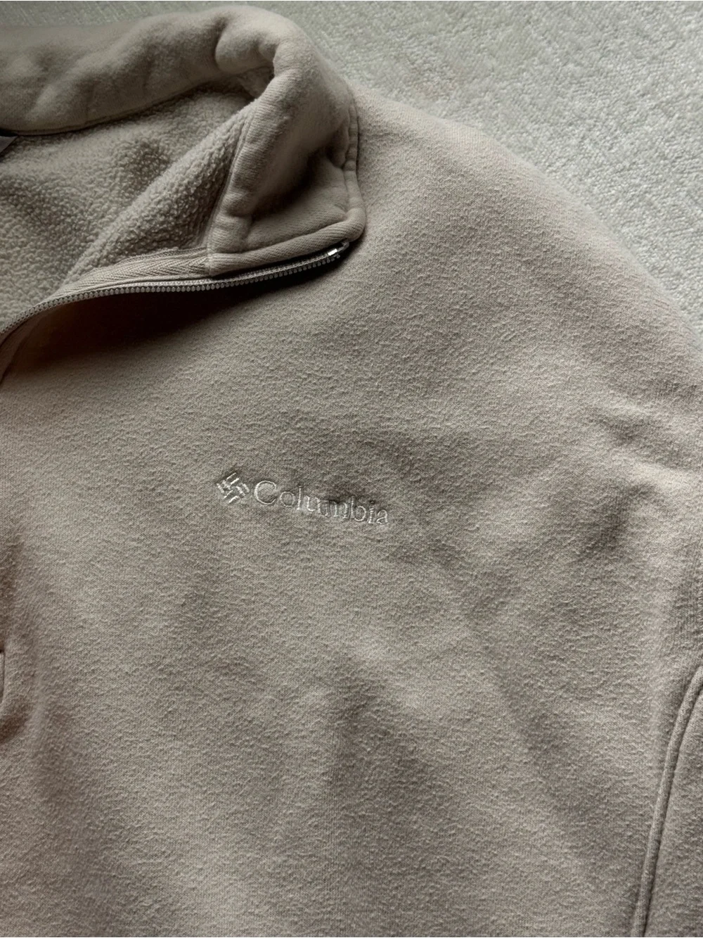 Columbia Cream Quarter-Zip Fleece Pullover